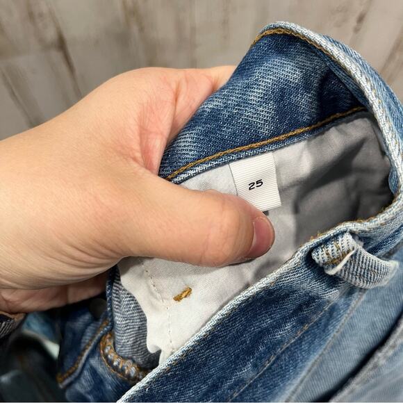 Frame Denim Le Original Short Rigid Re-Release Distressed Button Fly Size 25 - Picture 6 of 10